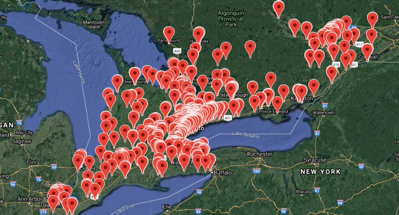 Hearing Aid Locations of ADP Authorized Vendors in Ontario